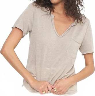 Bloomingdale's Sophia Pocket V Neck Tee In Sage