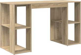 vidaXL Desk with Shelf Sonoma Oak 130 x 50.5 x 75 cm Engineered Wood vidaXL