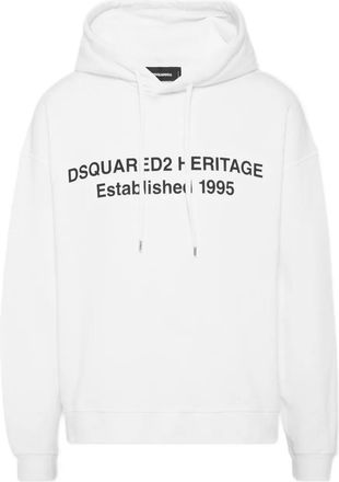 Dsquared2 Felpa Heritage con cappuccio - Bianco