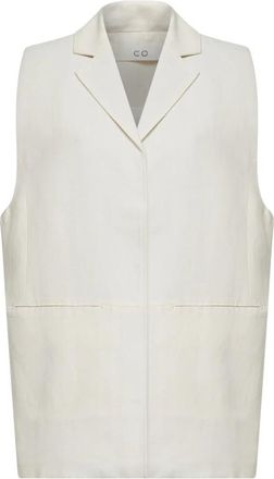 Co Oversized Mouwloze Vest - Dames - Bodywarmers - Beige - S - Leer - Jassen