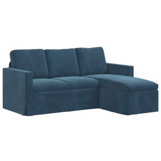 vidaXL Divano Blu 178 X 134 X 80 Cm Velluto Vidaxl