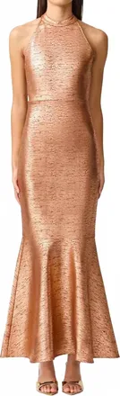 Elliatt Rhian Halter Gown In Orange