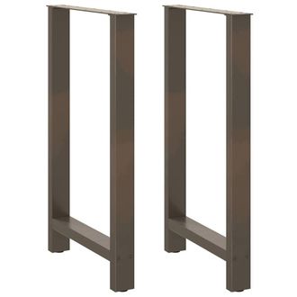 Berkfield Home Coffee Table Legs Natural Steel 2 pcs 60x(100-101) cm Steel in Grey