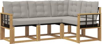 vidaXL Conjunto De Sof&aacute;s De Exterior 4 Uds. Blanco Y Gris Claro Vidaxl