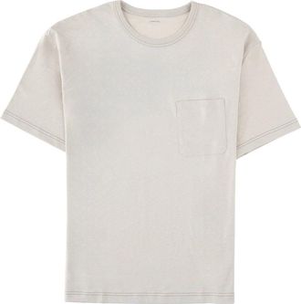 Christophe Lemaire Crew Neck Cotton-Linen Textured T-Shirt