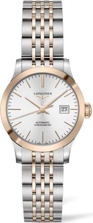 Longines Record Silver Dial Stainless Steel and Rose Gold Womens Watch L2.321.5.72.7