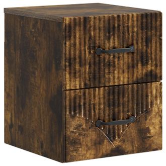 vidaXL Mesita De Noche De Pared Roble Ahumado 34,5 X 33 X 40 Cm Vidaxl