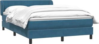 vidaXL Cama Box Spring Con Colch&oacute;n Terciopelo Azul Oscuro 140x210 Cm Vidaxl