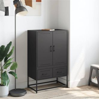 Berkfield Home Highboard Black 68x39x111.5 cm Steel