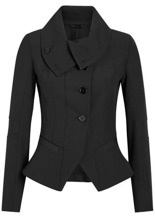 High High Scrunch Panelled Crepe Jacket - Black - 48 (UK16 / XL)