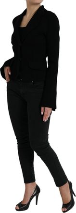 Dolce & Gabbana Womens Black Viscose Single Breasted Blazer Jacket Clothing
