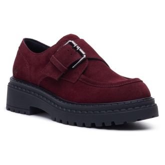 Hush Puppies Orla Monk Leren Dames Bordo Instappers