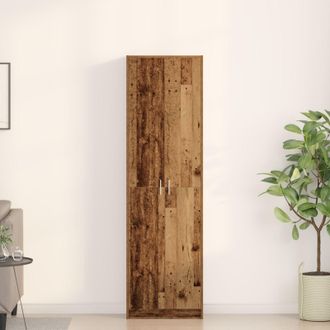 Berkfield Home Wardrobe Old Wood 55x25x189 cm Engineered Wood in Brown | Size: 55 x 25 x 189 cm