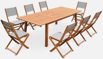 Alice's Garden Mesa De Jard&iacute;n De Madera Extensible, 8 Sillas
