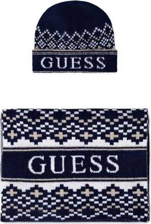 Guess Co Set sciarpa e berretto - Blu