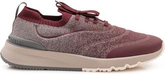 Brunello Cucinelli Red Techno Knitted Sneakers