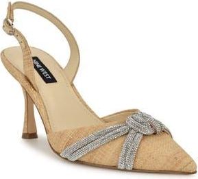 Nine West Deby Pointed Toe Slingback Pump in Light Natural at Nordstrom Rack, Size 7.5