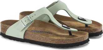 Birkenstock Womens Gizeh Nubuck Leather Sandal In Matcha