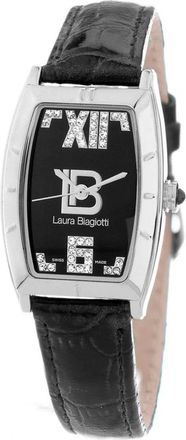 Laura Biagiotti Watches, female, Black, Size: ONE SIZE Elegant Leather Dress Watch