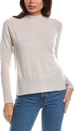 Fort&eacute; Cashmere Hi Low Rib Trim Funnel Neck Cashmere Sweater