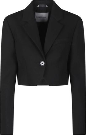 Balenciaga Jassen, Dames, Zwart, XS, Katoen, Cropped Jacket