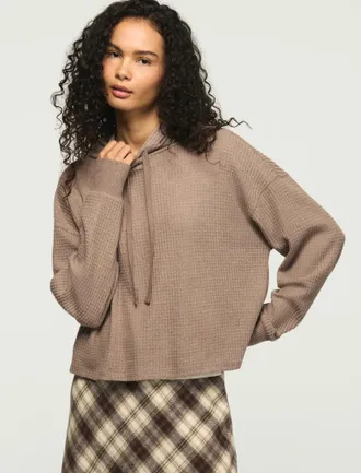 Lucky Brand Womens Cloud Waffle Hoodie