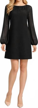 Taylor Long Sleeve Shift Party Dress In Black