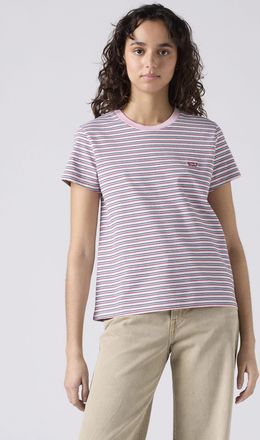 Levi's T-Shirt LEVIS PERFECT TEE, Damen, Gr. XS (34), coriander stripe fragrant lila, Single Jersey, Obermaterial: 100% Baumwolle, gestreift, figurbetont nor