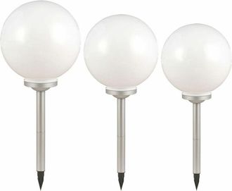 ETC Shop Set di 3 sfere luminose a led solari per esterni Lampade per illuminazione da esterno Faretto bianco IP44 Giardino Cortile Percorso