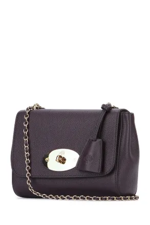 Mulberry Womens Lily Small Classic Grain Deepaubergine Bovine - Bos Taurus Borse A Mano / Bag