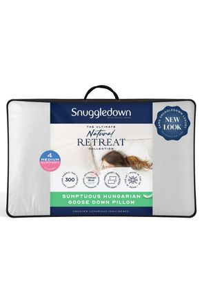 Snuggledown 4 Pack Retreat Hungarian Goose Down Soft Support Pillows