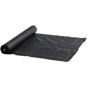 OUTSUNNY Malla Antimaleza 2x100 M Malla Geotextil 60 G/m&sup2; Para Control De Malezas Y Malas Hierbas De Jard&iacute;n Rollo De Malla Antimaleza Negro - Outsunny