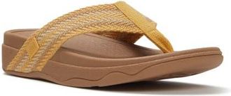 FitFlop Surfa Stripe-Webbing Toe-Post Sandals in Turmeric/classic Tan Mix at Nordstrom, Size 9