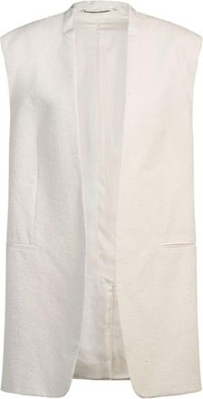 BOSS Relaxed-fit sleeveless blazer in Italian bouclé