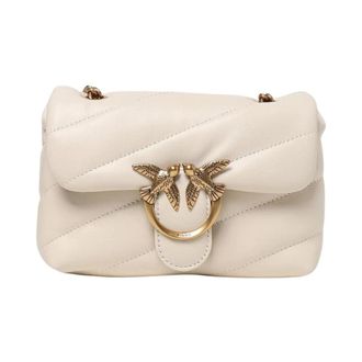 Pinko Cross Body Bags, female, White, ONE SIZE, Love Birds Mini Quilted Bag