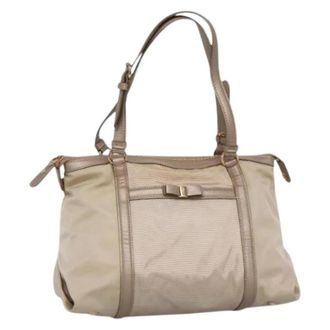 Ferragamo Pre-owned Nylon handbags - Dames - Vintage Shopper - Beige - ONE Size - Nylon - Vintage