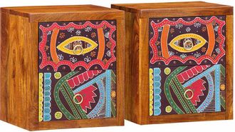 vidaXL Armario De Noche Con Caj&oacute;n 2 Pcs Marr&oacute;n 35 X 30 X 40 Cm Vidaxl