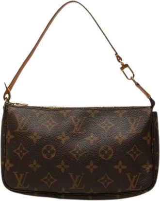Louis Vuitton Pre-owned Pochette Accessoires - Dames - Vintage Schoudertas - Bruin - ONE Size - Leer - Vintage