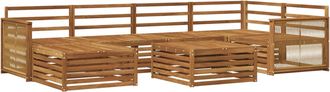 vidaXL Conjunto De Sof&aacute;s De Exterior 7 Uds. Natural Vidaxl