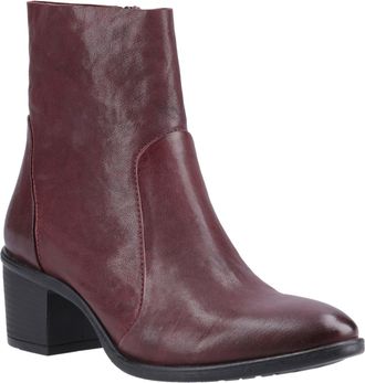Hush Puppies Winona Leather WoMens Plum Boots - Red - Size UK 3
