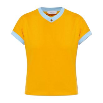 Versace T-Shirts, female, Orange, Size: S Stretch Cotton-Jersey T-Shirt
