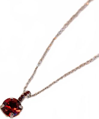 Mariana Womens Siam One Stone Necklace In Red