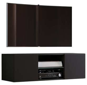 VCM Wood TV Wall Lowboard Fernseh Jusa 115 in Black