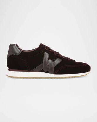 Veronica Beard Penrose Mixed Leather Runner Sneakers