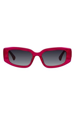 Kurt Geiger 54mm Rectangular Sunglasses in Fuchsia Crystal/Grey at Nordstrom