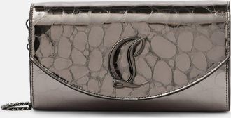 Christian Louboutin Loubi54 metallic leather wallet on chain