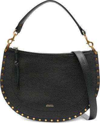 Isabel Marant Tassen, Dames, Zwart, ONE Size, Leer, Oskan Soft Zip Schoudertas