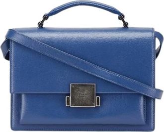 Saint Laurent Pre-owned Handbags, female, Blue, Size: ONE SIZE Pre-owned Belchasse Leather 2way Bag