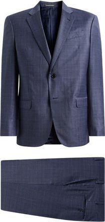 Emporio Armani Blue Check Virgin Wool Suit at Nordstrom, Size 40 Us