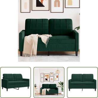 vidaXL Divano in velluto - Divano a 2 Posti Verde Scuro 120 cm in Velluto